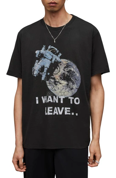 Allsaints Transcend Graphic Print Relaxed T-shirt In Black