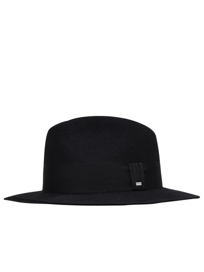 Saint Laurent Logo Plaaque Fedora Hat In Default Title
