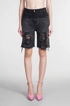 Givenchy Distressed Denim Bermuda Shorts In Black
