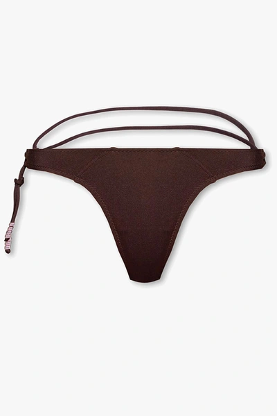 Jacquemus Barco Swimsuit Bottom In Dark Brown