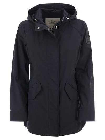 Woolrich Summer - Hooded Parka In Navy Blue