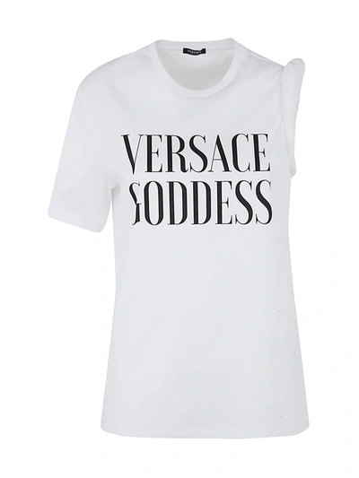 Versace Goddes Printing T In Optical White