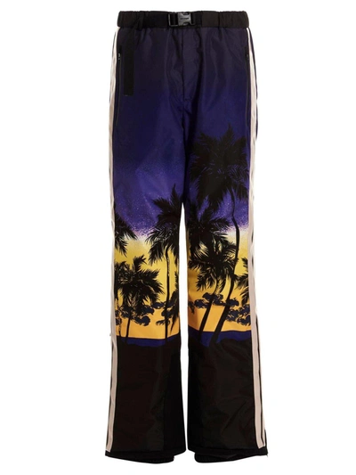 Palm Angels Palm Sunset Elasticated Waistband Ski Pants In Purple