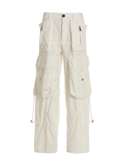 Dsquared2 Wide-leg Cargo Trousers In White