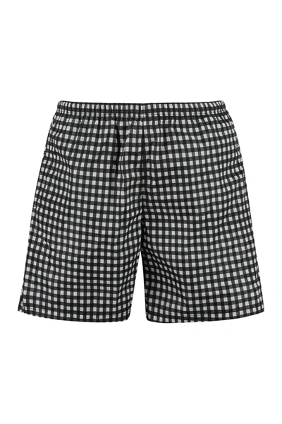 Prada Man Printed Re-nylon Swimming Shorts In White