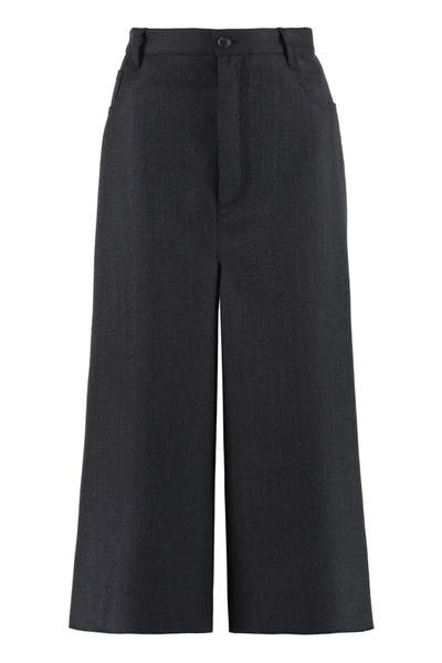 Balenciaga Black Wide Leg Wool Culottes