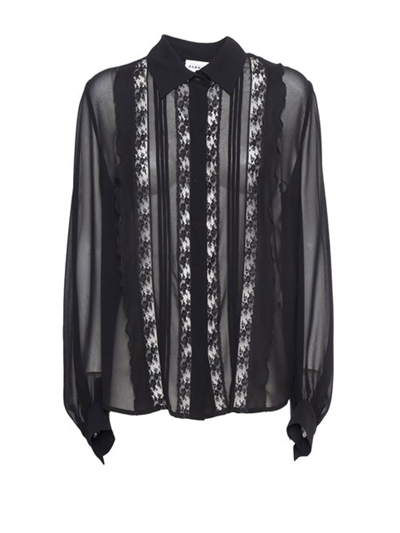 P.a.r.o.s.h Transparency Black Shirt Blouse In Nero
