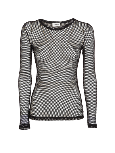 P.a.r.o.s.h Black Mesh Top In 13