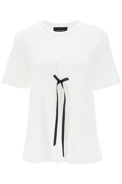 SIMONE ROCHA SIMONE ROCHA A-LINE T-SHIRT WITH BOW DETAIL WOMEN