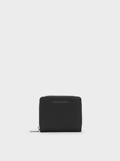 Charles & Keith Zip-around Small Wallet In Black