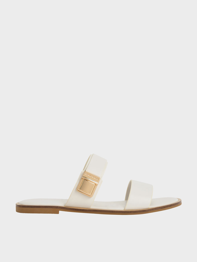 Charles & Keith Dove Double-strap Sandals In Chalk