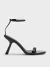 CHARLES & KEITH CHARLES & KEITH - PATENT SLANT-HEEL ANKLE-STRAP SANDALS