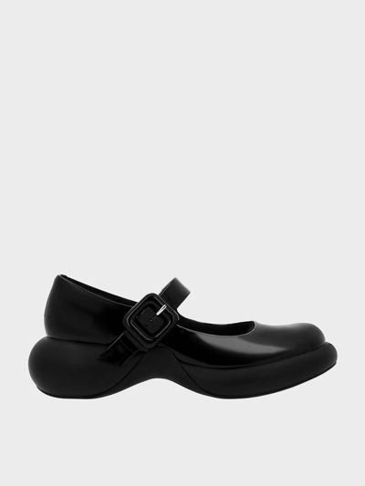 Charles & Keith Hallie Patent Leather Mary Janes In Black Patent