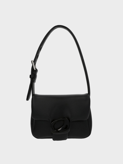 Charles & Keith Moore Padded Shoulder Bag In Noir