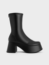 CHARLES & KEITH CHARLES & KEITH - RUBINA PLATFORM CALF BOOTS