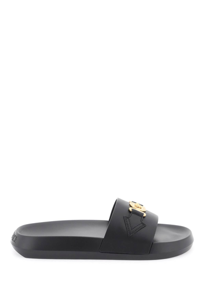 Versace Medusa Biggie Rubber Slides In Black