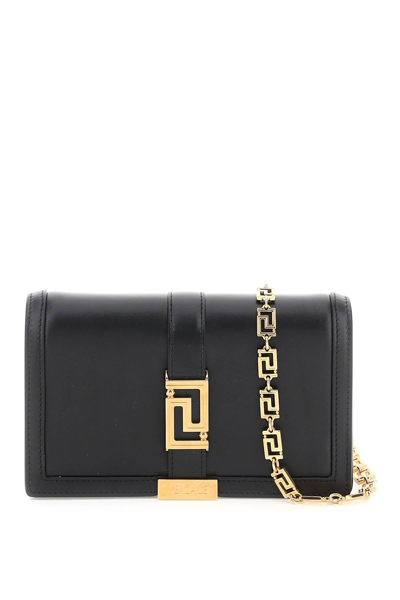 Versace Greca Goddes Crossbody Bag Women In Black