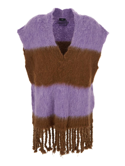 Etro Fringes Knit In Multicolor