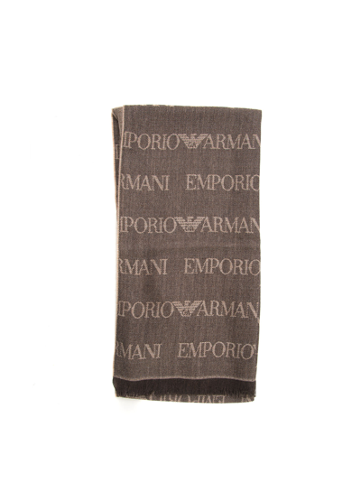 Emporio Armani Double-face Scarf In Brown