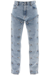 Y/PROJECT Y/PROJECT PANELLED MID RISE DENIM JEANS