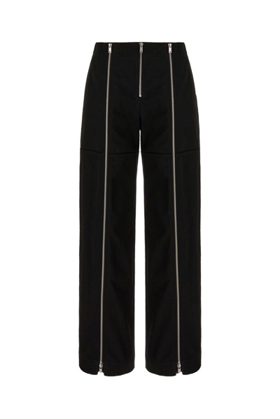 Jil Sander Zip-up Wide-leg Trousers In Black