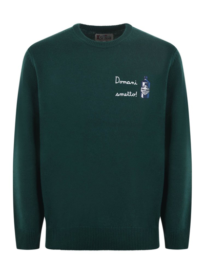 Mc2 Saint Barth Heron Crewneck Long In Green