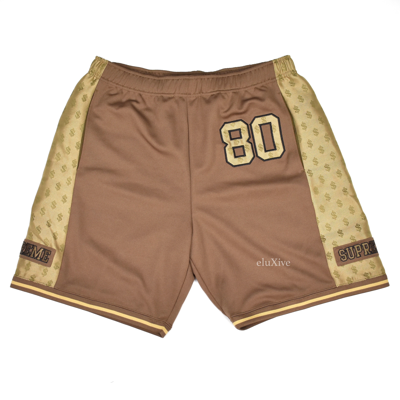 Pre-owned Supreme Brown Monogram Money Logo Shorts Ds