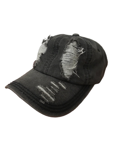 Pre-owned 20471120 X Avant Garde Japan Hats Distressed Design Faded Black 6 Panel In Distressed Faded Black