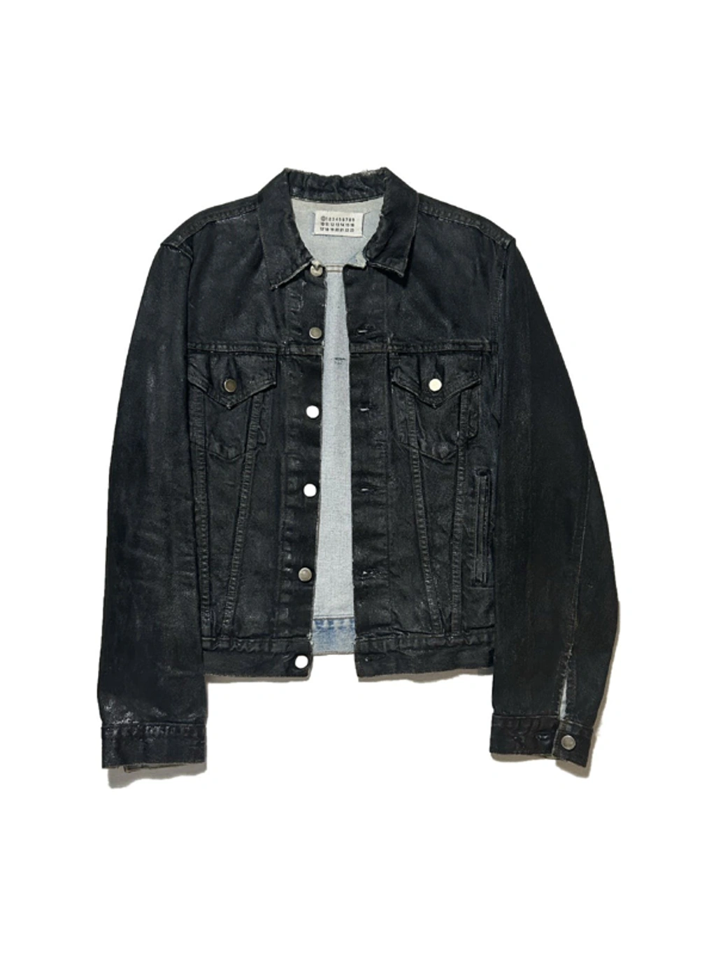 Pre-owned Maison Margiela Artisanal '99 Black Painted Denim Jacket