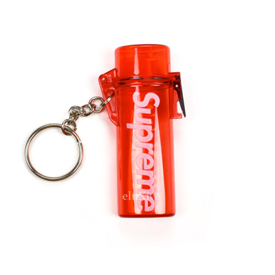 Pre-owned Supreme Box Logo Waterproof Lighter Case Keychain Red Ds