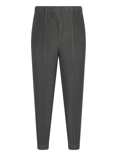 Issey Miyake Homme Plissé  Tapered Leg Pants In Green