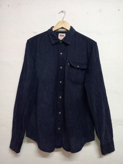 Pre-owned Levis X Levis Vintage Clothing Vintage Levi's Corduroy Button Up Shirts In Dark Blue