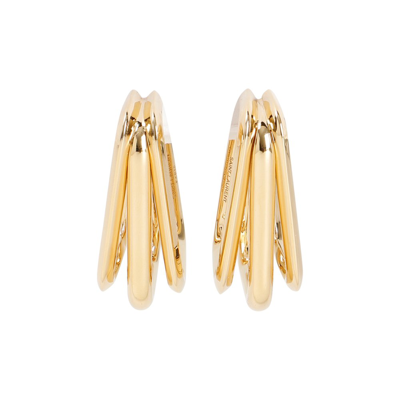 Saint Laurent Square Hoop Earrings In Gold