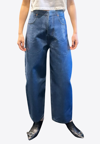 Mm6 Maison Margiela Coated Denim Pants In Blue