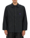 NEEDLES NEEDLES LOGO EMBROIDERED BUTTONED SHIRT