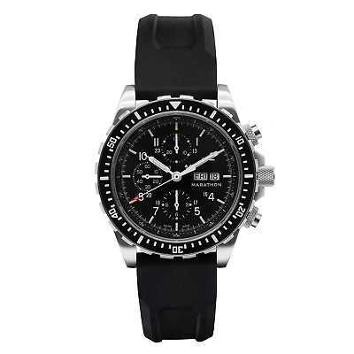 Pre-owned Marathon 46mm Jumbo Diver/pilot's Automatic Chronograph (csar) 316l Stainless St