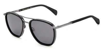 Pre-owned Rag & Bone 5039/s Sunglasses Men Black Square 54mm 100% Authentic In Gray Polarized