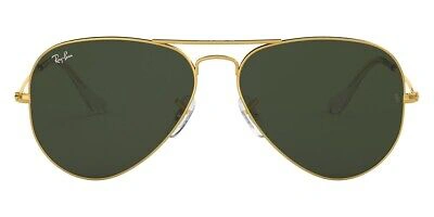 Pre-owned Ray Ban Ray-ban 0rb3025 Sunglasses Unisex Gold Aviator 55mm 100% Authentic In Green