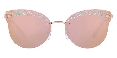 Pre-owned Michael Kors Astoria Mk1130b Sunglasses Women Butterfly 59mm 100% Authentic In Rose Gold Mirrored With Crystals