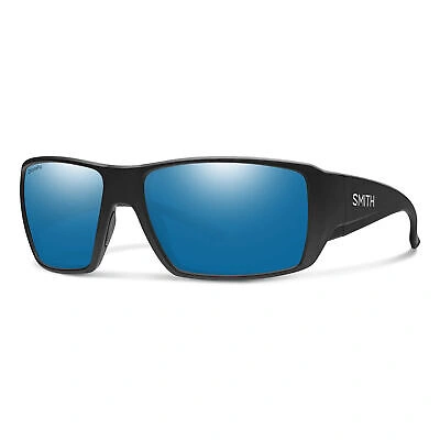 Pre-owned Smith Guides Choice Xl Polarized Sunglasses Matteblack Cpglassbluemirror In Blue