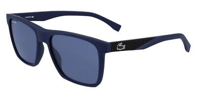 Pre-owned Lacoste L900s Sunglasses Men Blue Matte Rectangle 56mm 100% Authentic