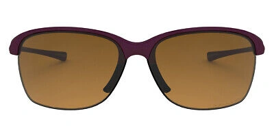 Pre-owned Oakley Oo9191 Sunglasses Women Violet Rectangle 65mm 100% Authentic In Brown