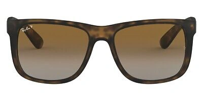 Pre-owned Ray Ban Ray-ban 0rb4165 Sunglasses Men Havana Square 55mm 100% Authentic In Grey Gradient Brown