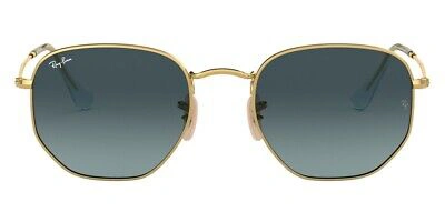 Pre-owned Ray Ban Ray-ban 0rb3548n Sunglasses Unisex Gold Geometric 48mm 100% Authentic In Gray