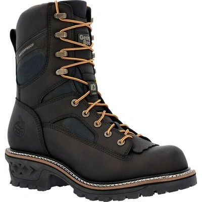 Pre-owned Georgia Boot Men's Ltx Logger Waterproof Work Boot Gb00618 In Black