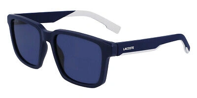 Pre-owned Lacoste L999s Sunglasses Men Matte Blue Square 55mm 100% Authentic