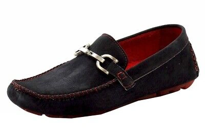 Pre-owned Donald J Pliner Men's Veeda Black Wash Suede Fashion Loafers Shoes Sz: 8.5