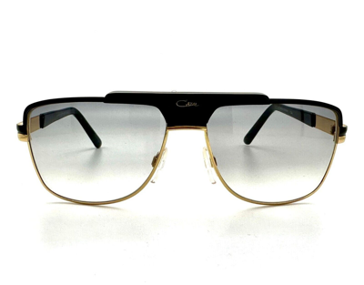 Pre-owned Cazal Legends Mod.987 Sunglasses 001sg Black-gold/grey Gradient Lens 60mm