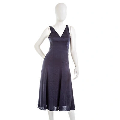 Pre-owned Elie Tahari Sleeveless Satin Midi Dress Women's Size 0 Stargazer In Blue