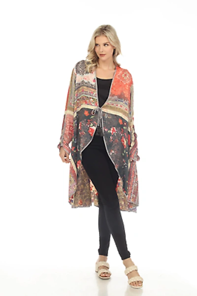 Pre-owned Johnny Was Ryder Reversible Printed Hi-low Coat Boho Chic C46423 In Multicolor